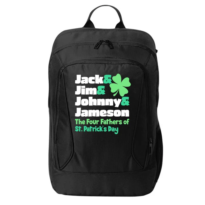 Jack Jim Johnny Jameson The Four Fathers Of St Patrick's Day City Backpack