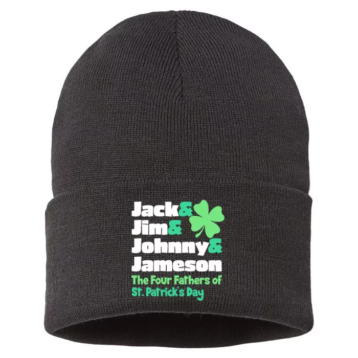 Jack Jim Johnny Jameson The Four Fathers Of St Patrick's Day Sustainable Knit Beanie