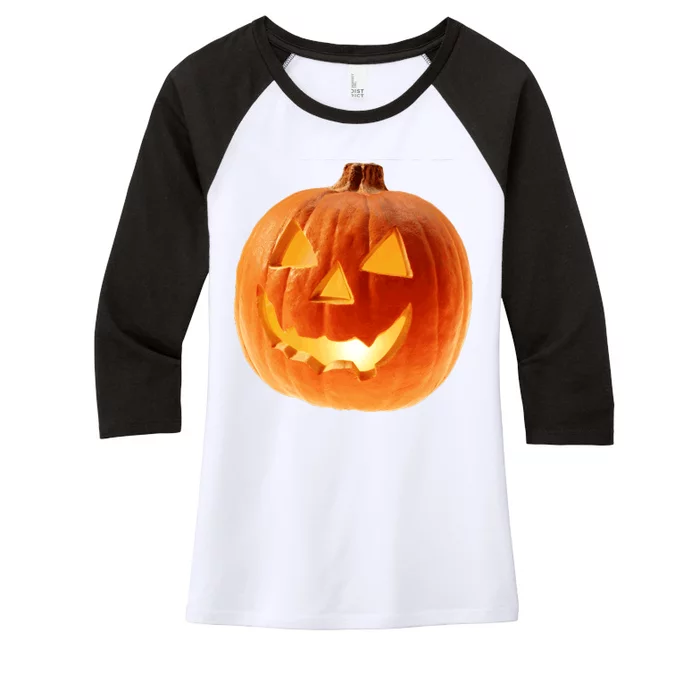 Jack o Lantern Women's Tri-Blend 3/4-Sleeve Raglan Shirt