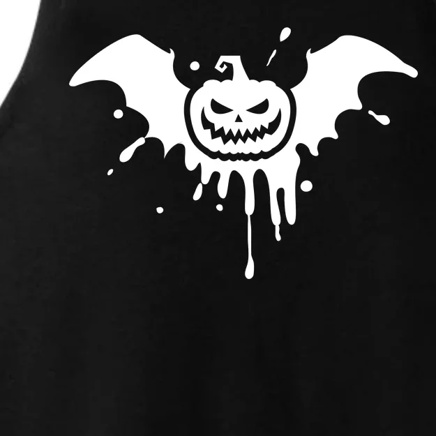 Jack O Lantern Bat Ladies Tri-Blend Wicking Tank