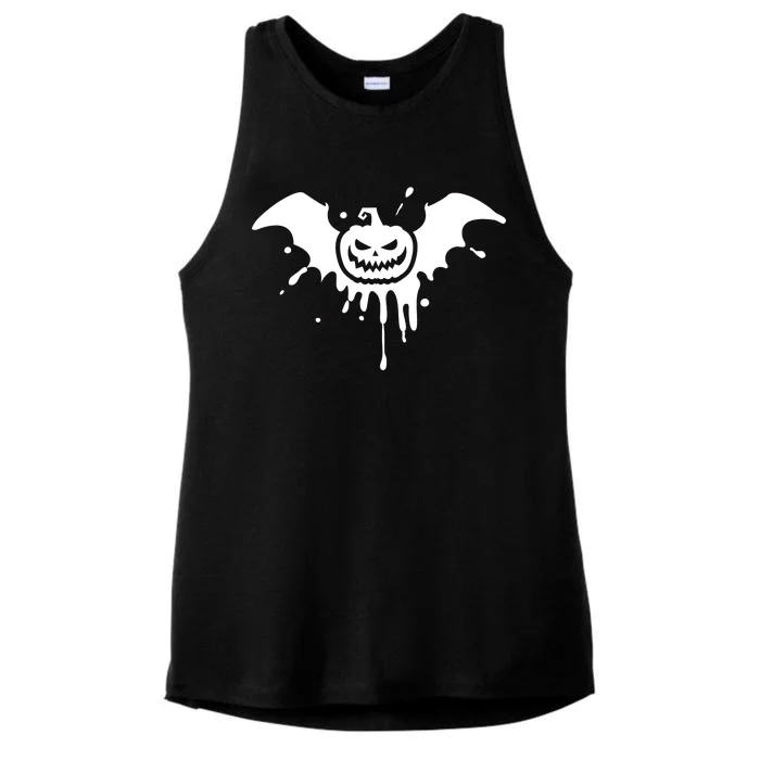 Jack O Lantern Bat Ladies Tri-Blend Wicking Tank