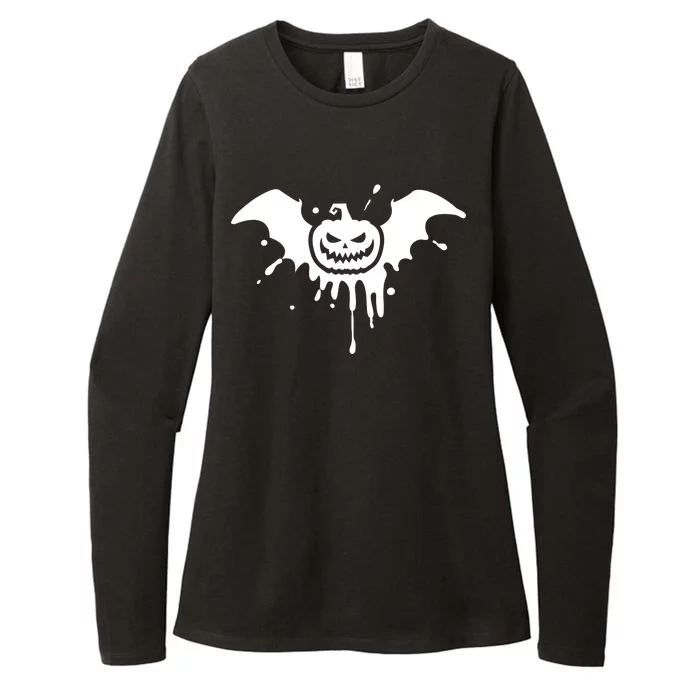 Jack O Lantern Bat Womens CVC Long Sleeve Shirt