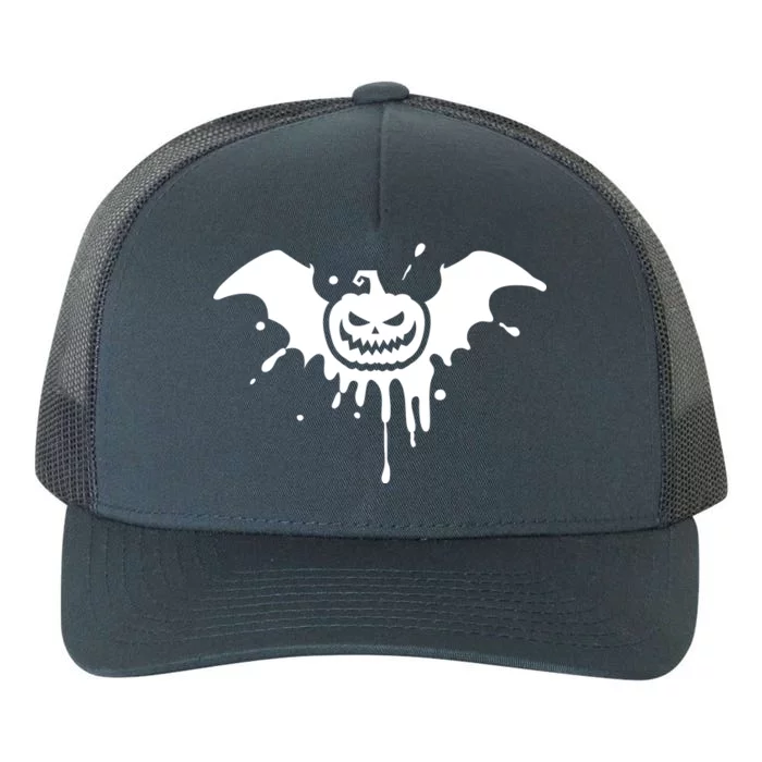 Jack O Lantern Bat Yupoong Adult 5-Panel Trucker Hat