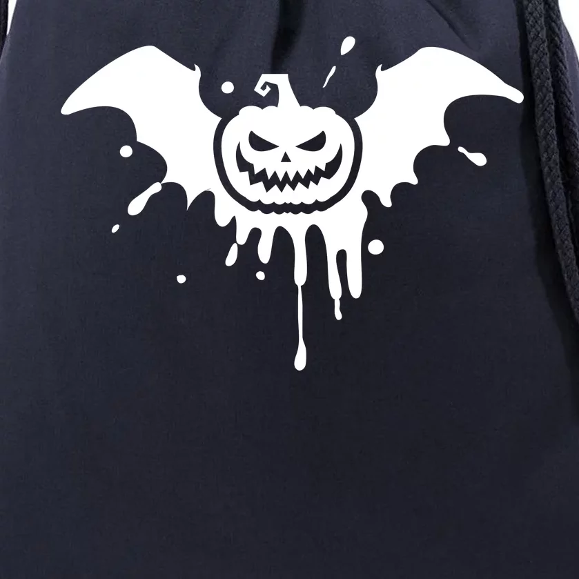 Jack O Lantern Bat Drawstring Bag