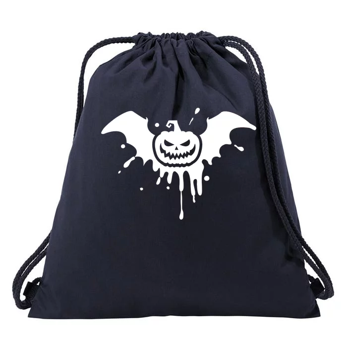 Jack O Lantern Bat Drawstring Bag