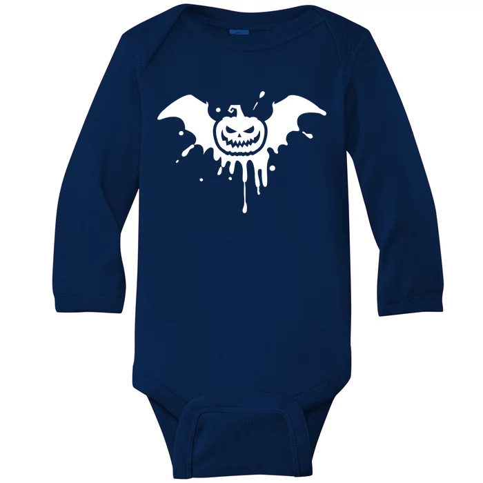 Jack O Lantern Bat Baby Long Sleeve Bodysuit