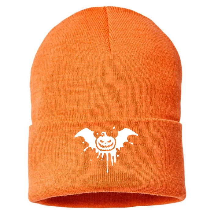 Jack O Lantern Bat Sustainable Knit Beanie