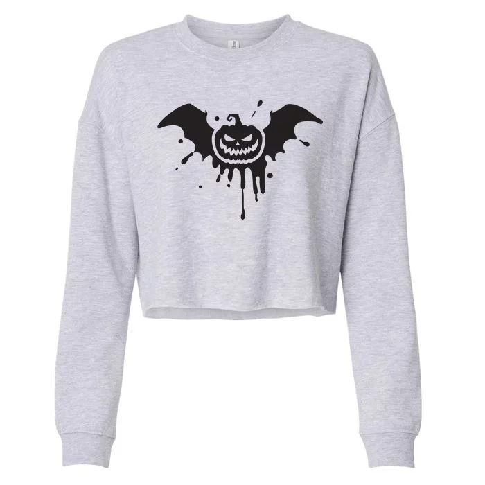 Jack O Lantern Bat Cropped Pullover Crew