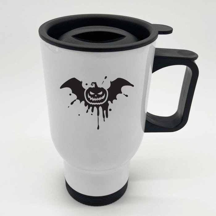 Jack O Lantern Bat Front & Back Stainless Steel Travel Mug