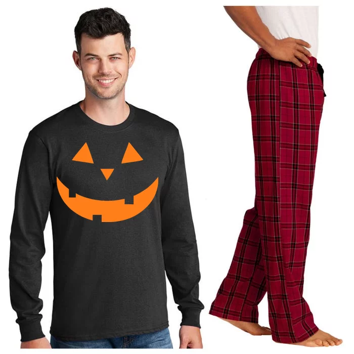 Jack o Lantern Pumpkin Face Long Sleeve Pajama Set