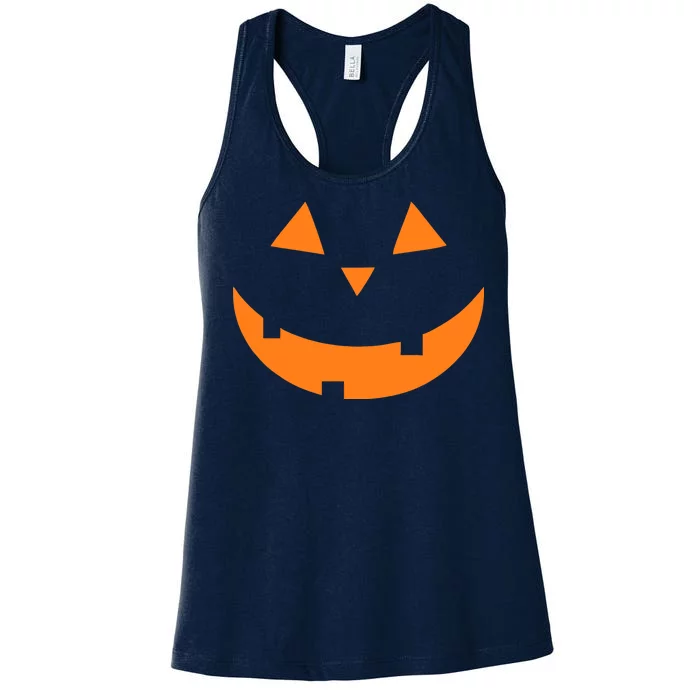 Jack o Lantern Pumpkin Face Women's Racerback Tank