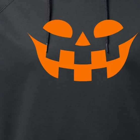 Jack O Lantern Scary Spookey Face Performance Fleece Hoodie