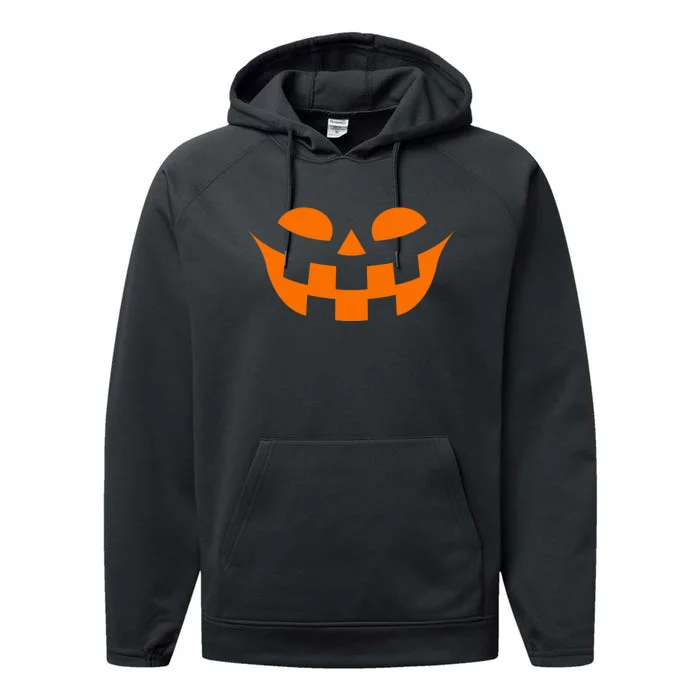 Jack O Lantern Scary Spookey Face Performance Fleece Hoodie