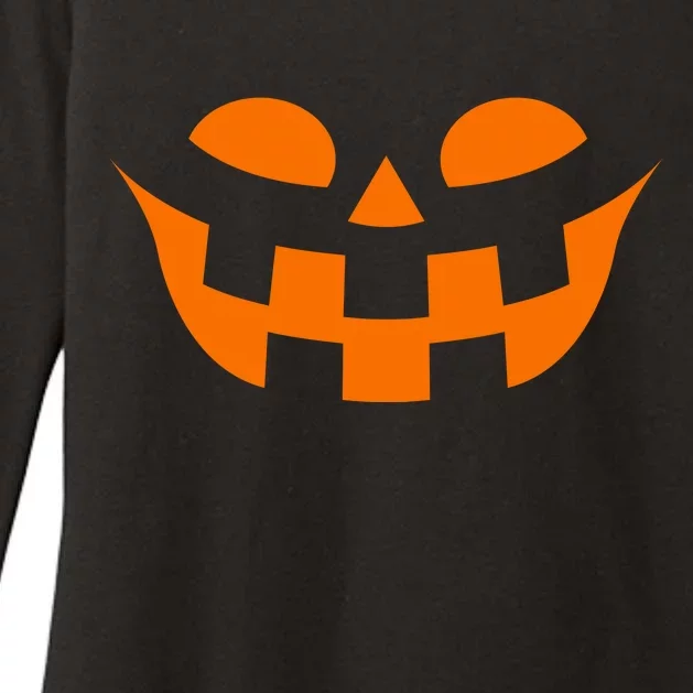 Jack O Lantern Scary Spookey Face Womens CVC Long Sleeve Shirt