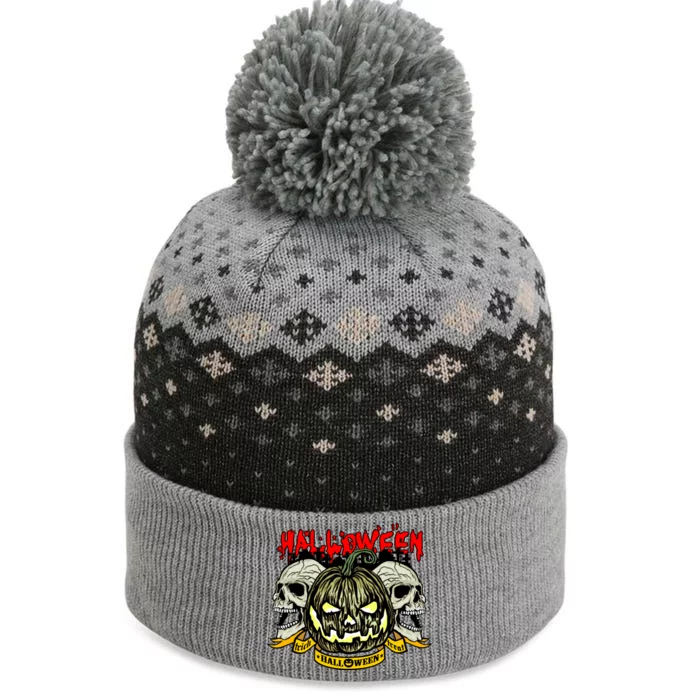 Jack o Lantern Skulls Halloween The Baniff Cuffed Pom Beanie