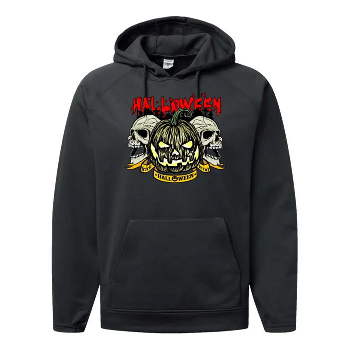 Jack o Lantern Skulls Halloween Performance Fleece Hoodie