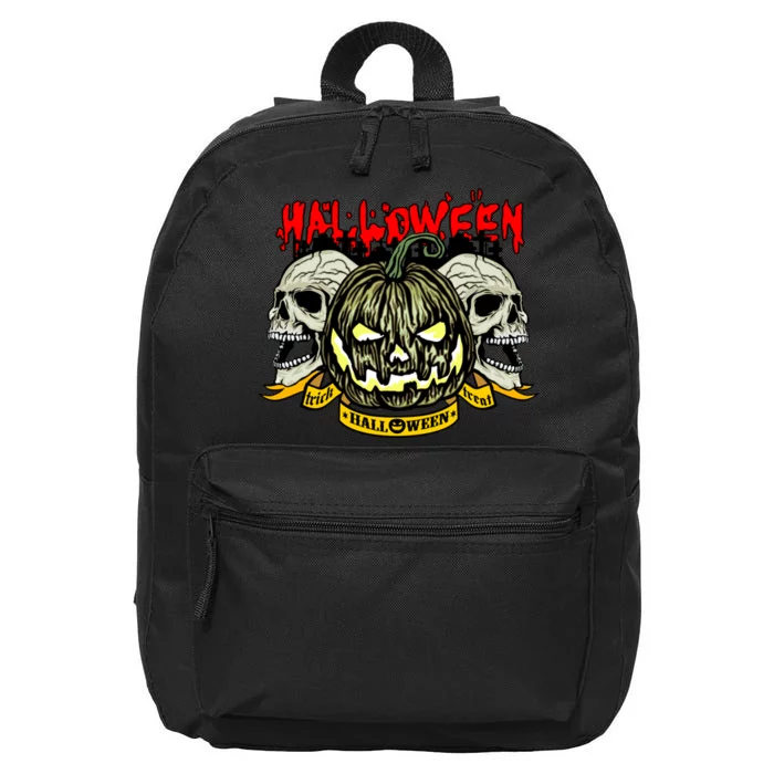 Jack o Lantern Skulls Halloween 16 in Basic Backpack