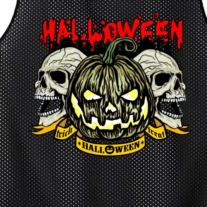 Jack o Lantern Skulls Halloween Mesh Reversible Basketball Jersey Tank