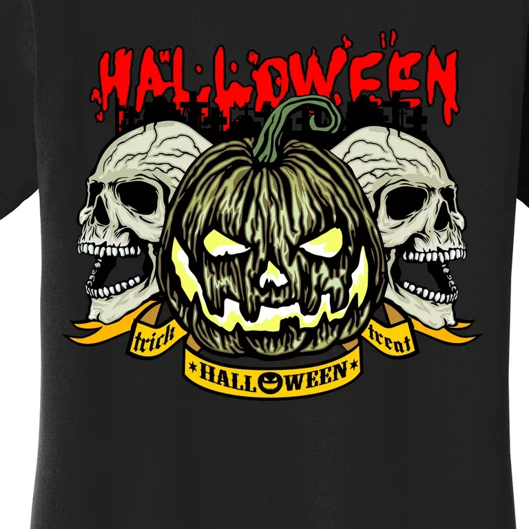 Jack o Lantern Skulls Halloween Women's T-Shirt