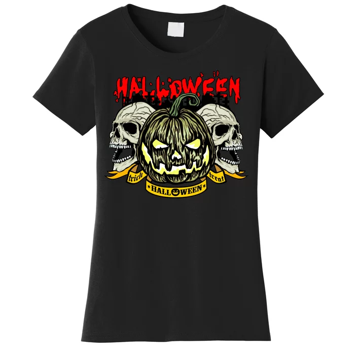 Jack o Lantern Skulls Halloween Women's T-Shirt