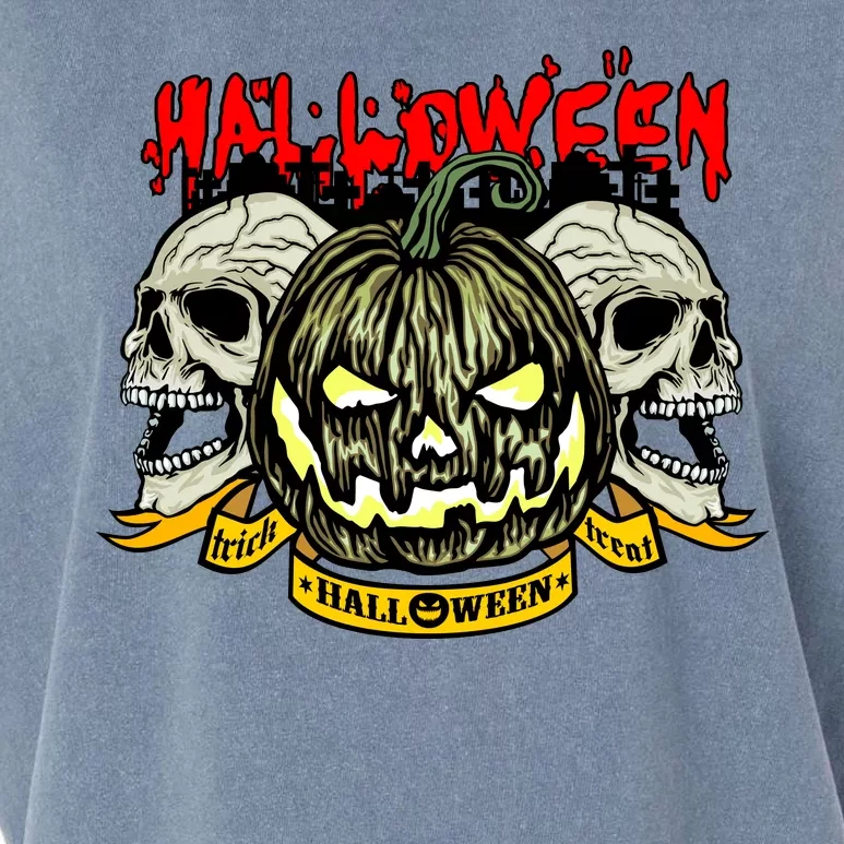 Jack o Lantern Skulls Halloween Garment-Dyed Women's Muscle Tee