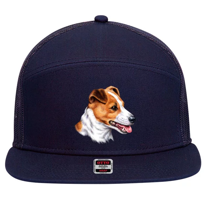 Jack Russell Dog 7 Panel Mesh Trucker Snapback Hat