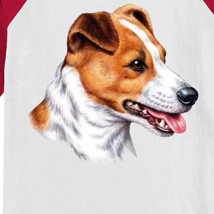 Jack Russell Dog Kids Colorblock Raglan Jersey