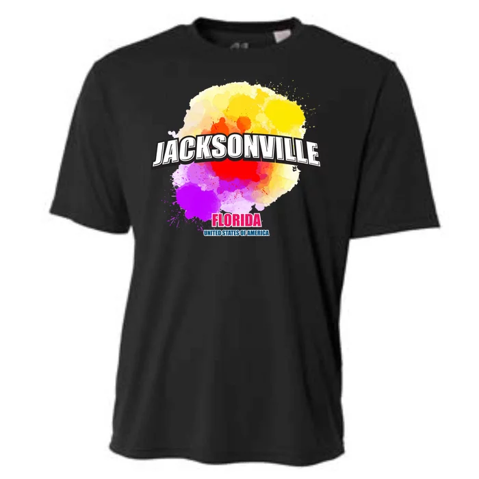 Jacksonville Colorful Retro Logo Cooling Performance Crew T-Shirt