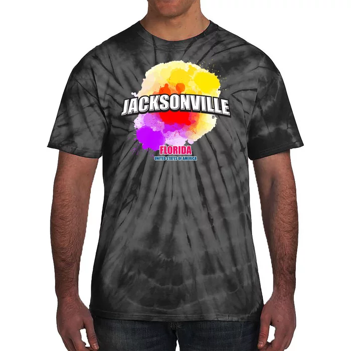 Jacksonville Colorful Retro Logo Tie-Dye T-Shirt