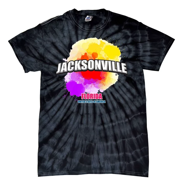 Jacksonville Colorful Retro Logo Tie-Dye T-Shirt