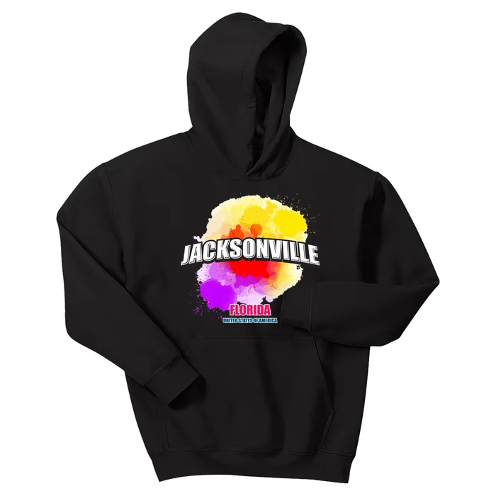 Jacksonville Colorful Retro Logo Kids Hoodie