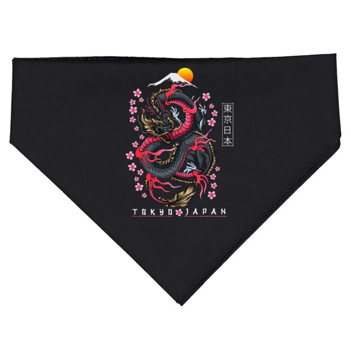 Japanese Aesthetic Dragon Tokyo Japan USA-Made Doggie Bandana