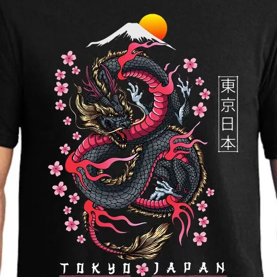 Japanese Aesthetic Dragon Tokyo Japan Pajama Set