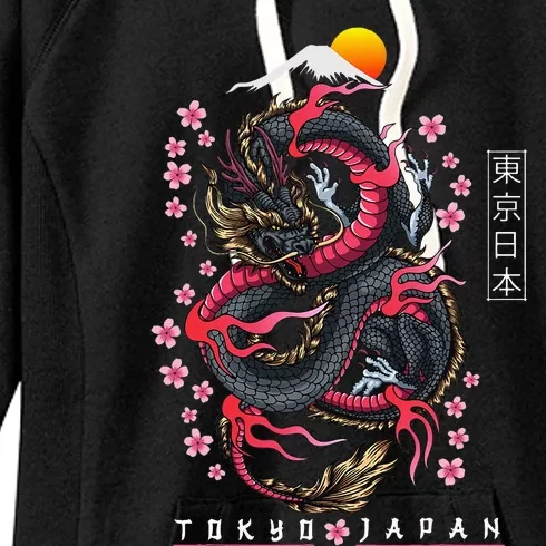 Japanese Aesthetic Dragon Tokyo Japan Women's Fleece Hoodie