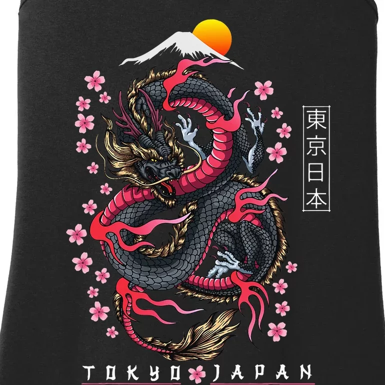 Japanese Aesthetic Dragon Tokyo Japan Ladies Essential Tank