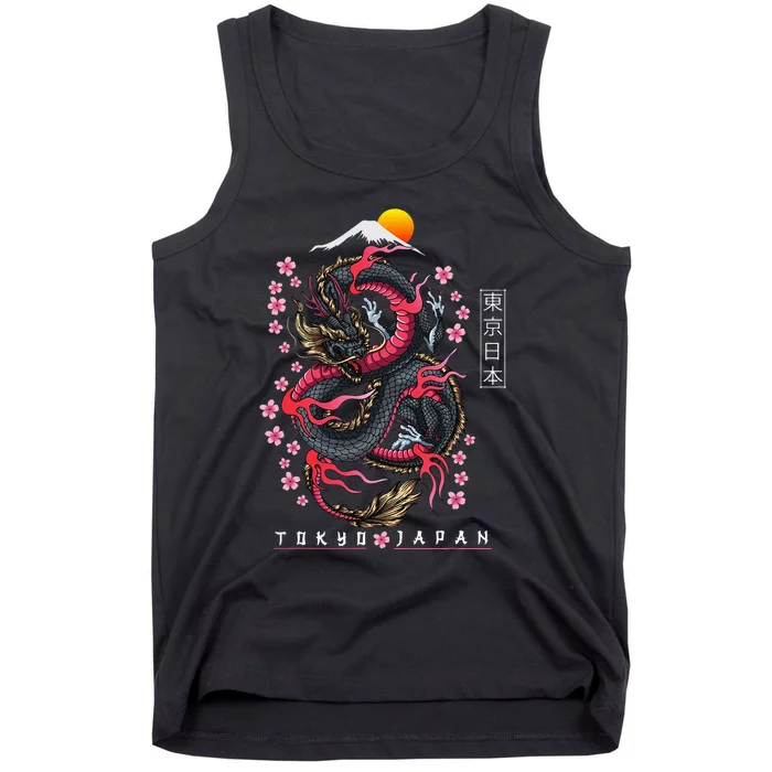 Japanese Aesthetic Dragon Tokyo Japan Tank Top