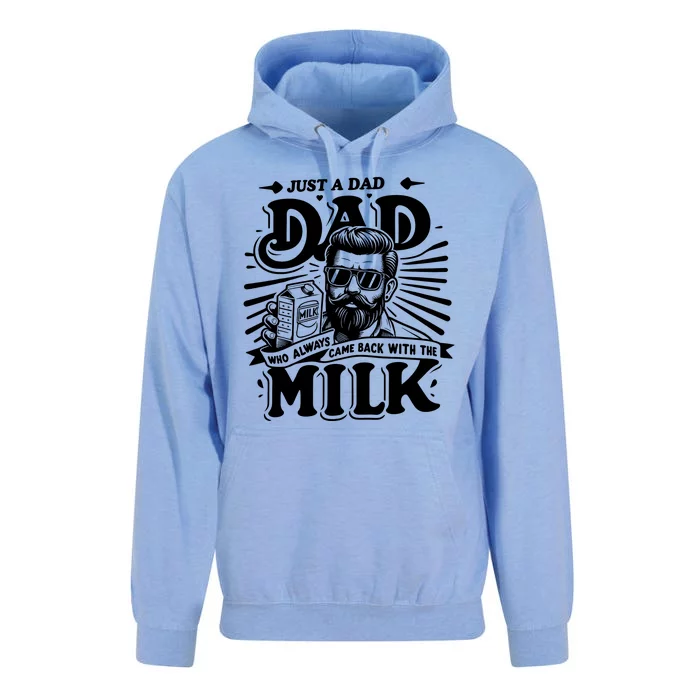 Just A Dad Who Always Came Back With The Milk Funny Father Day Unisex Surf Hoodie