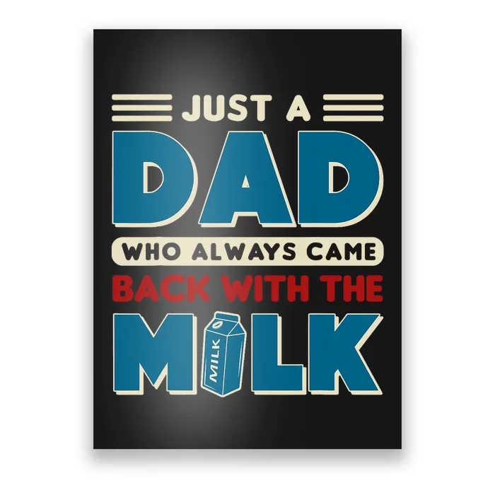 Just A Dad Who Always Came Back With The Milk Retro Fun Dad Poster