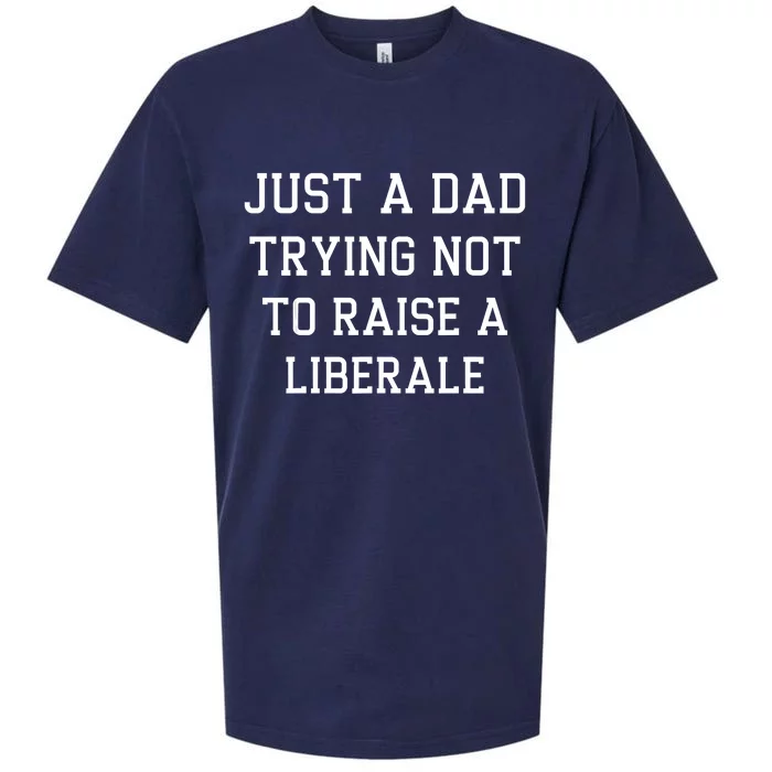 Just A Dad Trying Not To Raise A Liberal Sueded Cloud Jersey T-Shirt