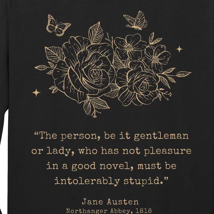 Jane Austen Dark Academia Bookish Bookworm Literary Tall Long Sleeve T-Shirt