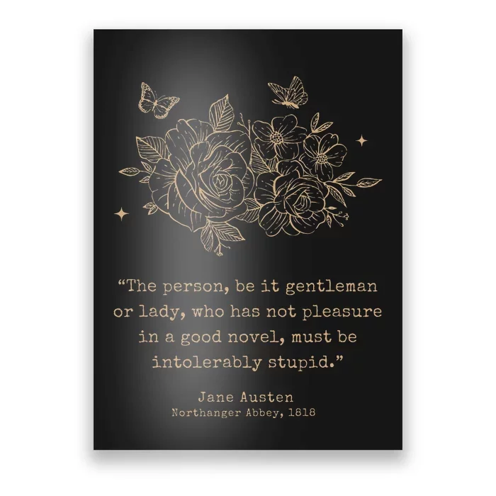 Jane Austen Dark Academia Bookish Bookworm Literary Poster