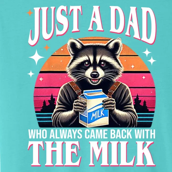 Just A Dad Who Always Came Back With The Milk Funny Raccoon ChromaSoft Performance T-Shirt