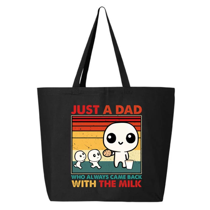 Just A Dad Who Always Came Back With The Milk Retro Father 25L Jumbo Tote