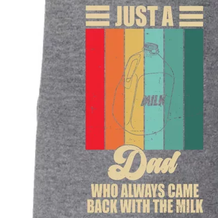 Just A Dad Who Always Came Back With The Milk Funny Retro Doggie 3-End Fleece Hoodie