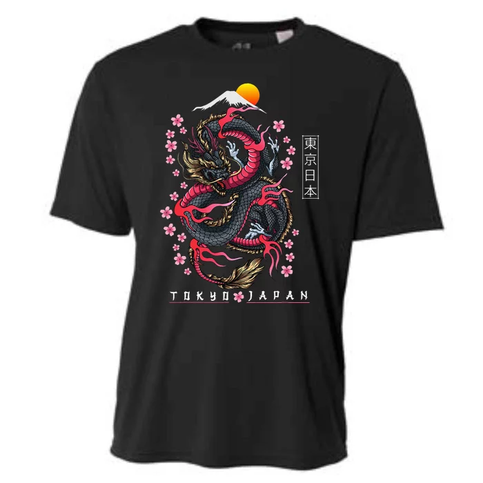 Japanese Aesthetic Dragon Tokyo Japan Manga Cooling Performance Crew T-Shirt