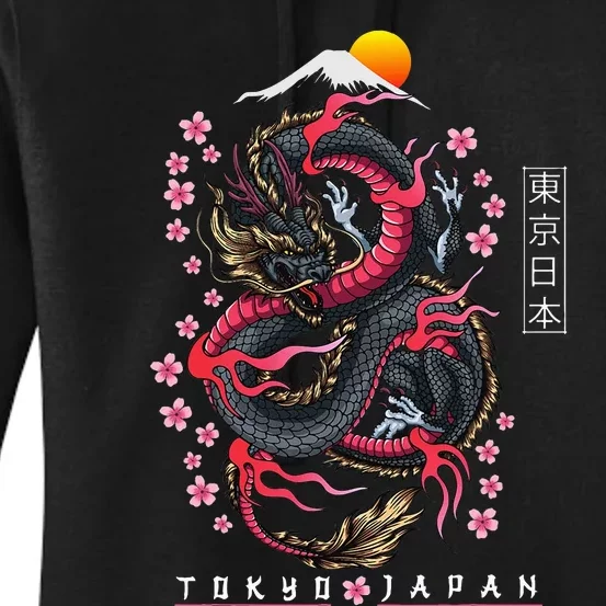 Japanese Aesthetic Dragon Tokyo Japan Manga Women's Pullover Hoodie