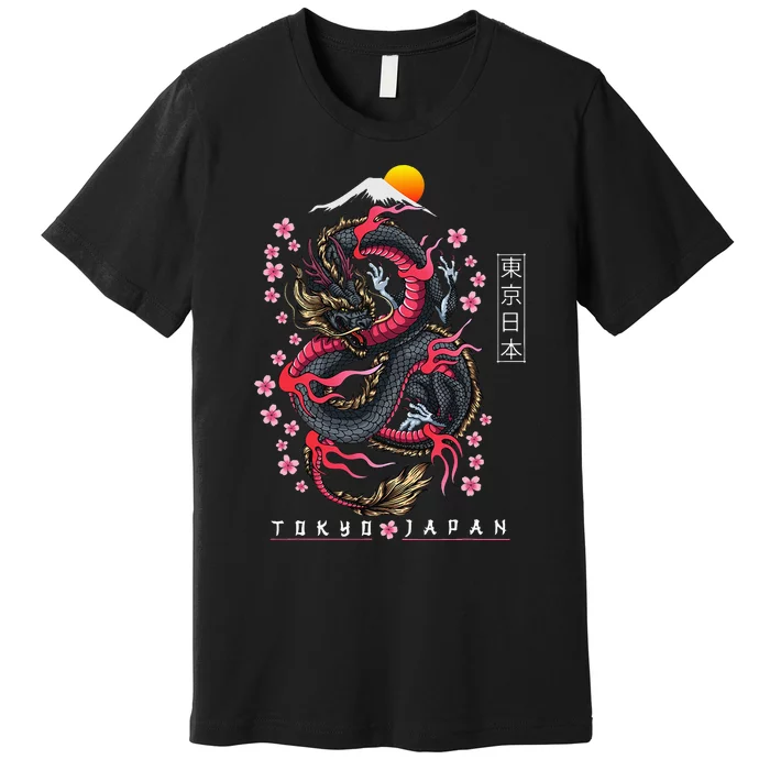 Japanese Aesthetic Dragon Tokyo Japan Manga Premium T-Shirt