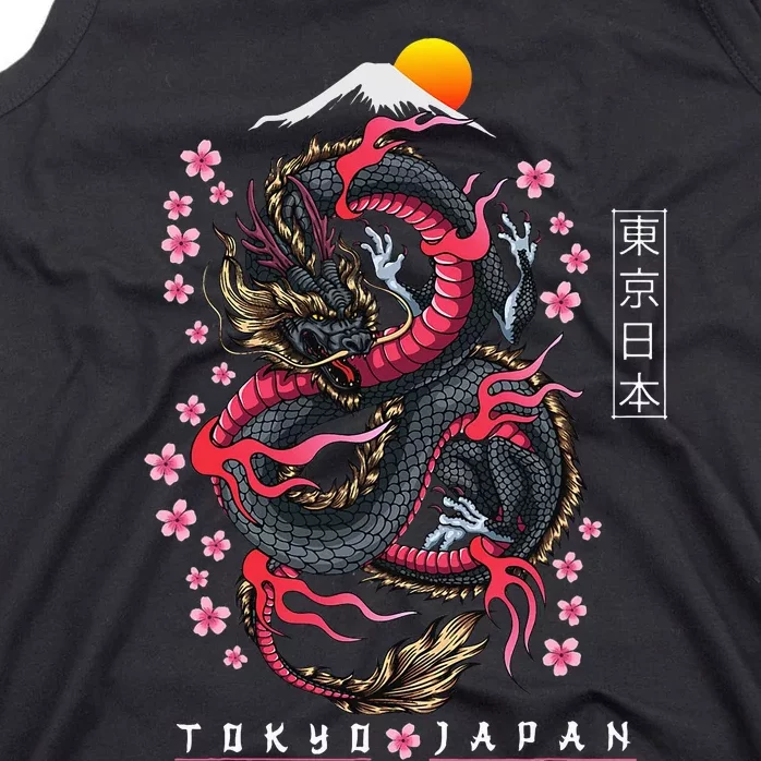 Japanese Aesthetic Dragon Tokyo Japan Manga Tank Top