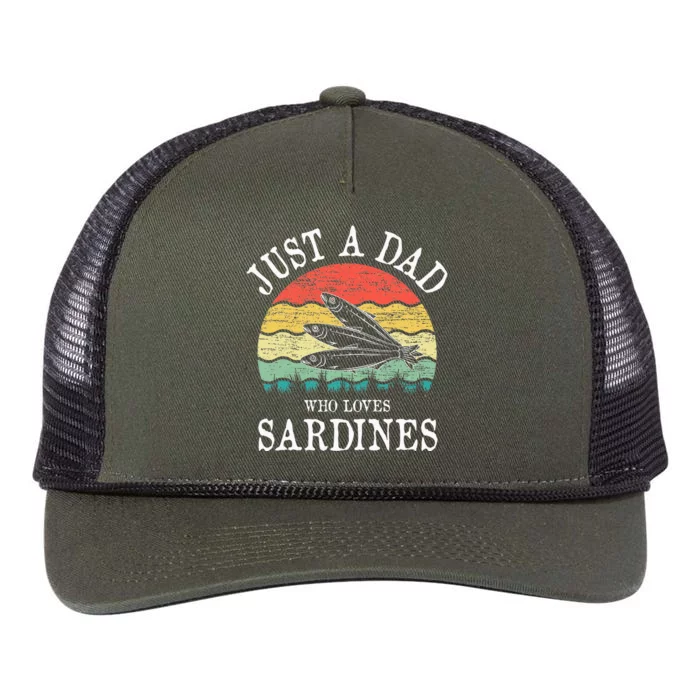 Just A DAD Who Loves Sardines Retro Rope Trucker Hat Cap