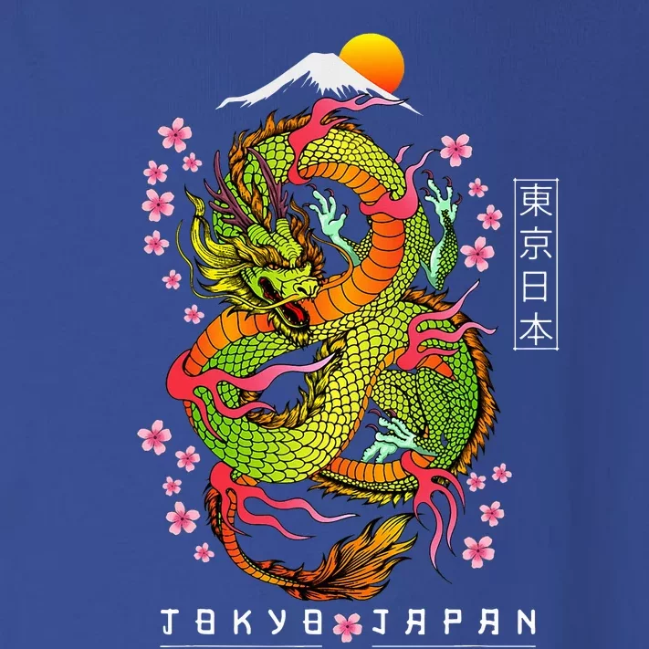 Japanese Aesthetic Dragon Tokyo Japan Asian 80’s Manga Anime Toddler Long Sleeve Shirt